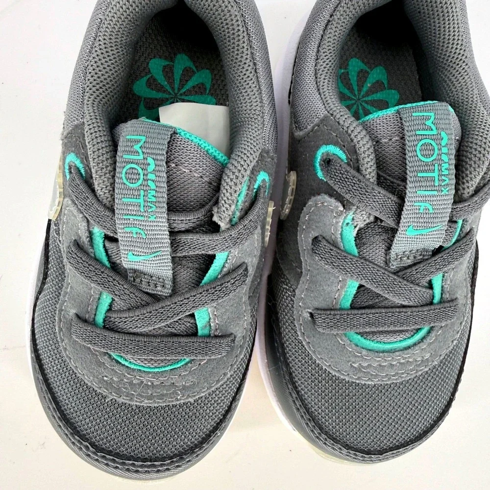 Nike Air Max‎ NWOT Motif Toddler Shoes Anthracite Grey Teal DH9390-002 Size 5C